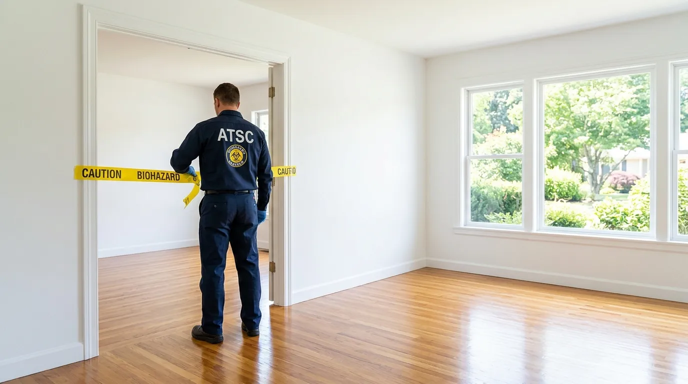 Certified biohazard cleanup crew performing Decomposition Cleanup in Palmyra